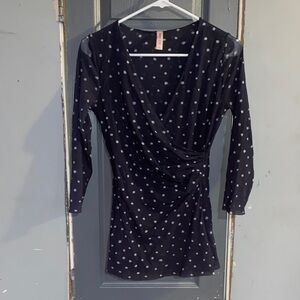 Sweet Pea Black and White Polka Dot Blouse